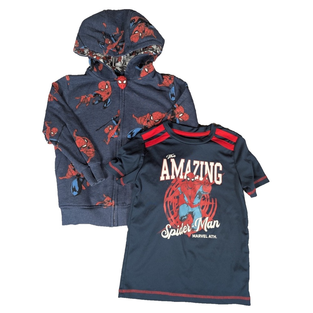 Spider-Man | Marvel | Navy | Boys | Graphic T-Shirt & Hoodie Pair| S